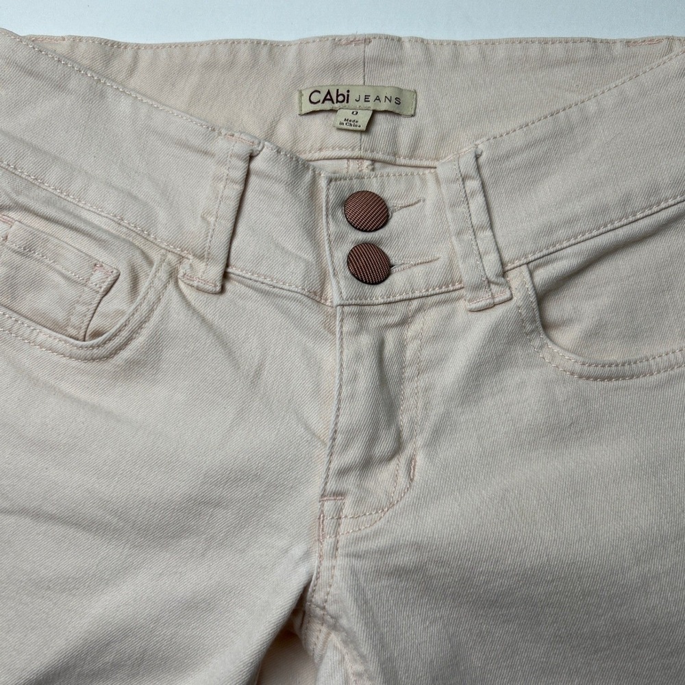 Cabi Women Low Rise Slim Denim Skinny Jeans Pink Size 0 Feminine Pastel Y2K - Picture 4 of 11